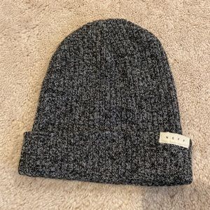 neff grey marled rib knit beanie